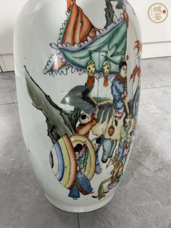 古玩陶瓷民國彩繪嬰戲圖大瓶真品鑒賞圖