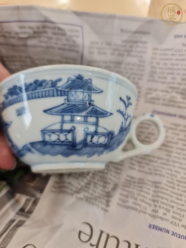 古玩陶瓷青花山水人物紋茶杯真品鑒賞圖