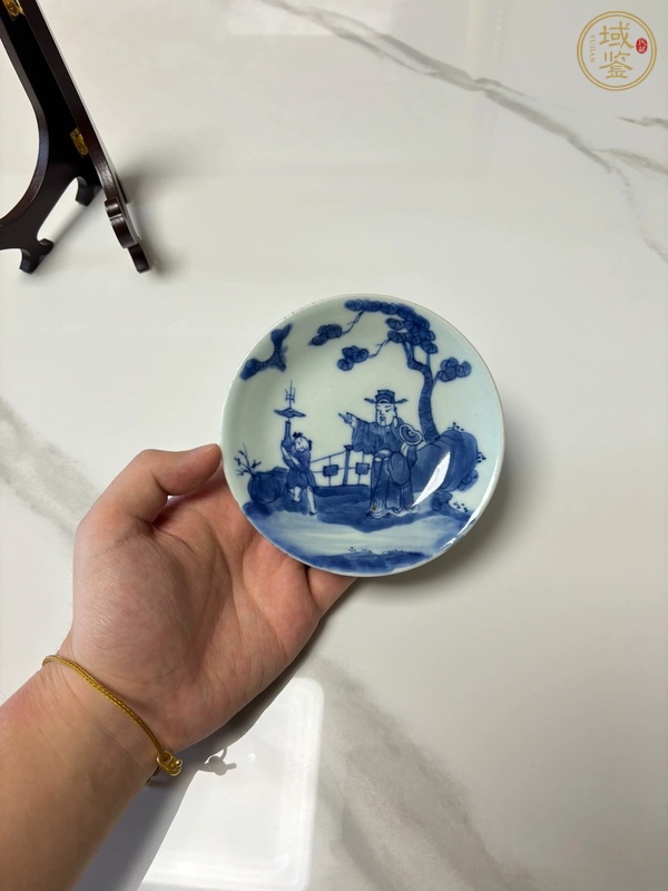 古玩陶瓷青花人物故事盤真品鑒賞圖