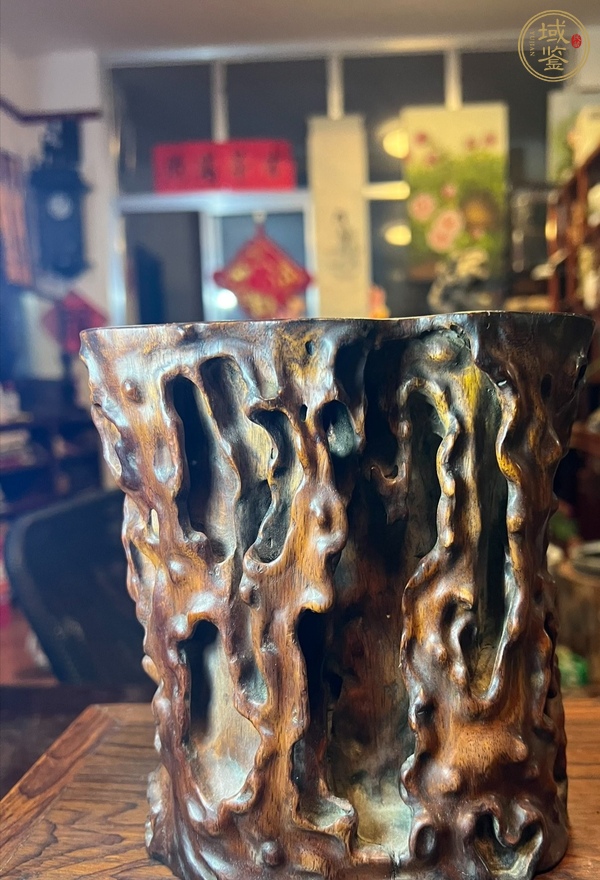古玩隨形筆筒真品鑒賞圖