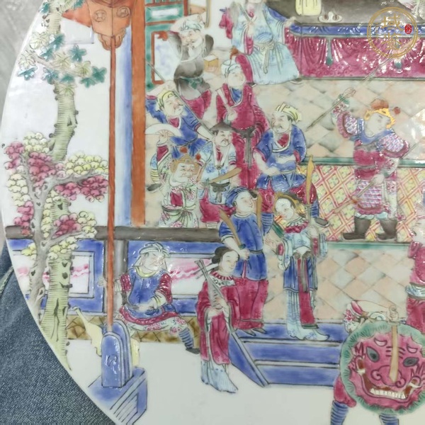 古玩陶瓷粉彩瓷板真品鑒賞圖
