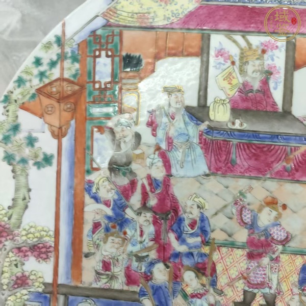古玩陶瓷粉彩瓷板真品鑒賞圖