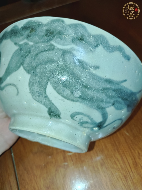 古玩陶瓷德化青花龍紋碗真品鑒賞圖