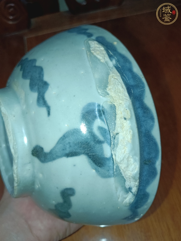 古玩陶瓷德化青花龍紋碗真品鑒賞圖