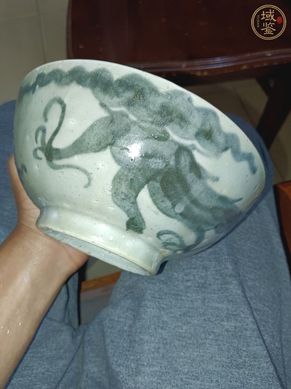 古玩陶瓷德化青花龍紋碗真品鑒賞圖