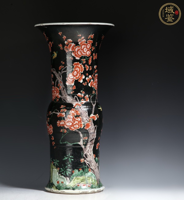古玩五彩花觚真品鑒賞圖