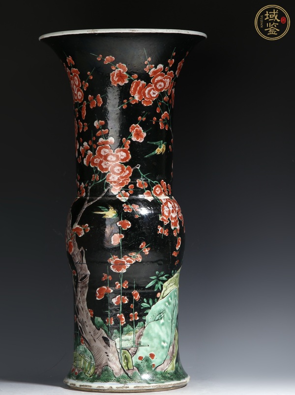 古玩陶瓷五彩花觚真品鑒賞圖