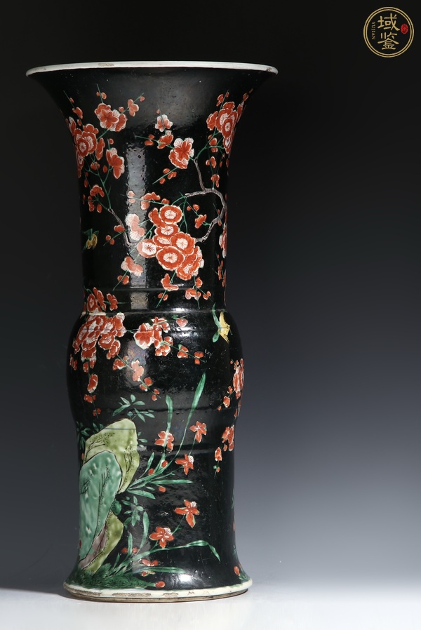 古玩陶瓷五彩花觚真品鑒賞圖