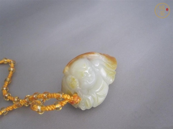 古玩玉器和田玉童子掛件真品鑒賞圖