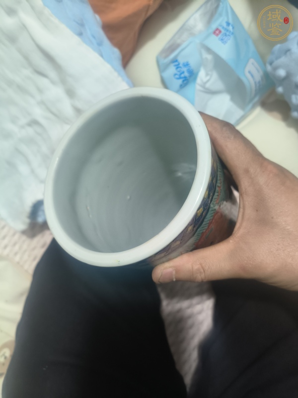 古玩陶瓷五彩龍紋帽筒真品鑒賞圖