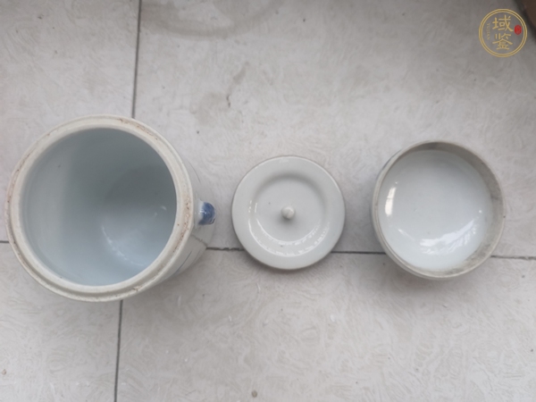 古玩陶瓷晚清青花蓋罐真品鑒賞圖