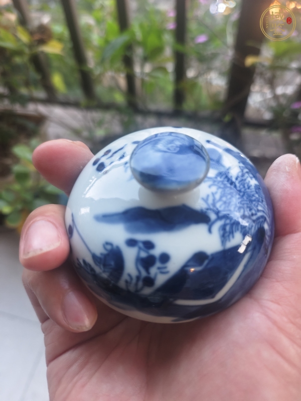 古玩陶瓷晚清青花蓋罐真品鑒賞圖
