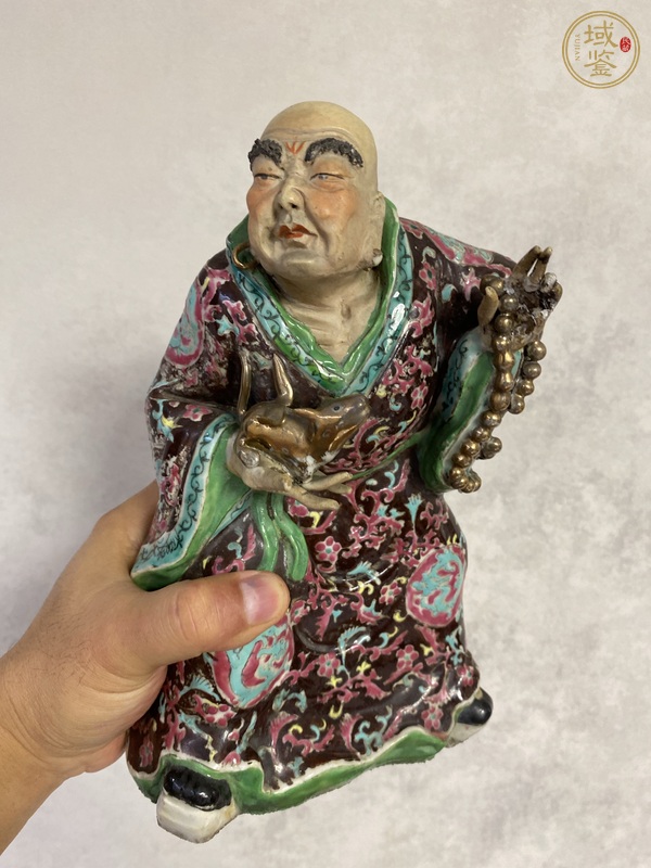 古玩民國人物粉彩塑像真品鑒賞圖