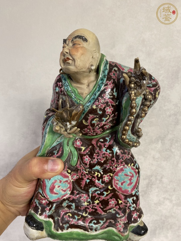 古玩陶瓷民國人物粉彩塑像真品鑒賞圖