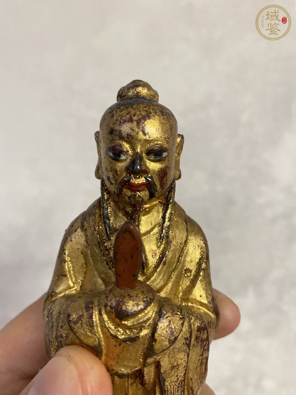古玩銅器文官像真品鑒賞圖