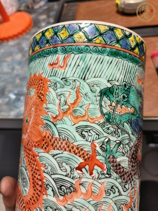 古玩陶瓷龍紋帽筒真品鑒賞圖