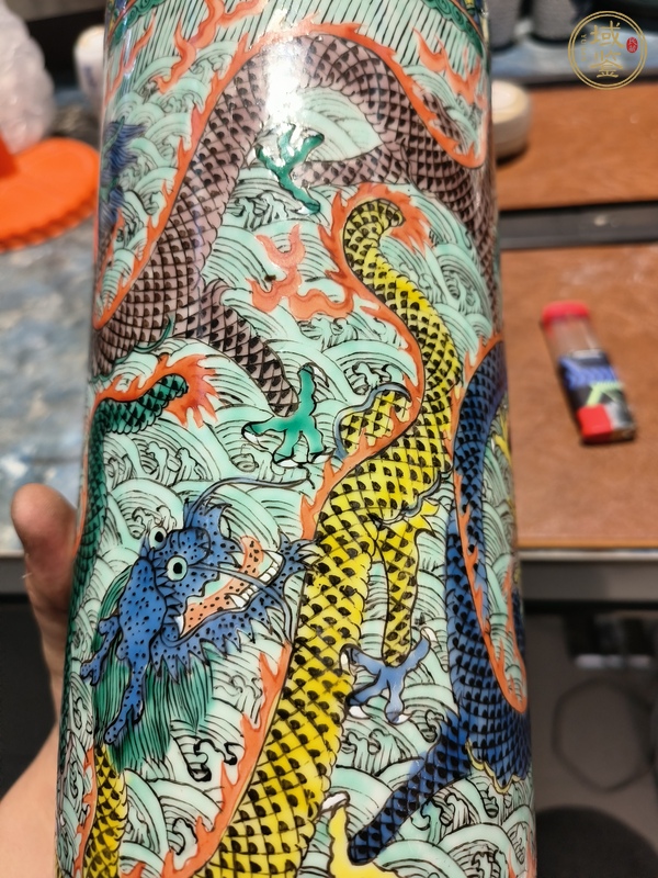 古玩陶瓷龍紋帽筒真品鑒賞圖