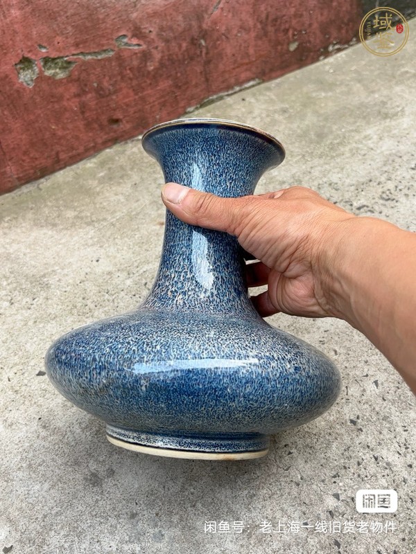 古玩陶瓷爐鈞釉荸薺瓶真品鑒賞圖