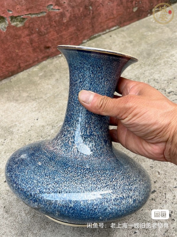 古玩陶瓷爐鈞釉荸薺瓶真品鑒賞圖