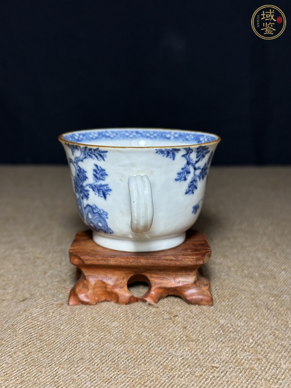 古玩陶瓷青花人物把杯真品鑒賞圖