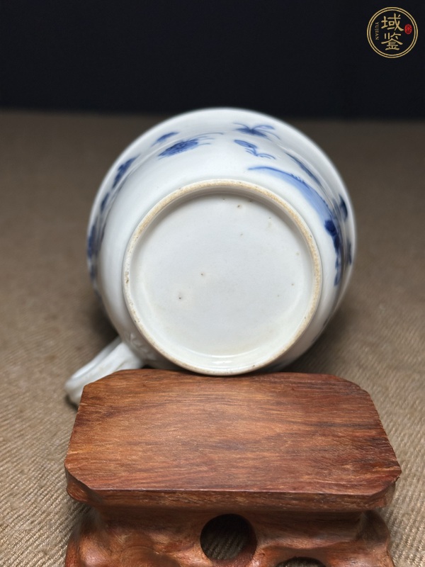 古玩陶瓷青花人物把杯真品鑒賞圖
