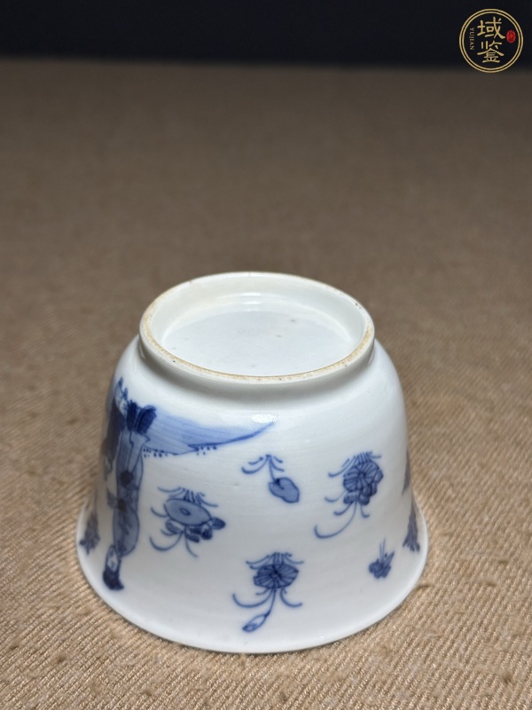 古玩陶瓷青花人物把杯真品鑒賞圖
