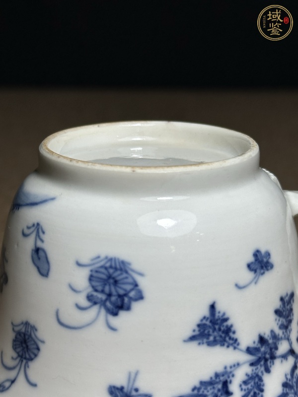 古玩陶瓷青花人物把杯真品鑒賞圖