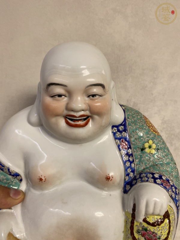 古玩陶瓷粉彩彌勒佛真品鑒賞圖