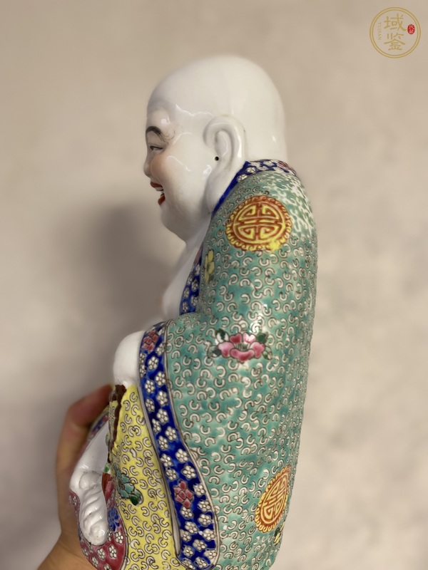 古玩陶瓷粉彩彌勒佛真品鑒賞圖