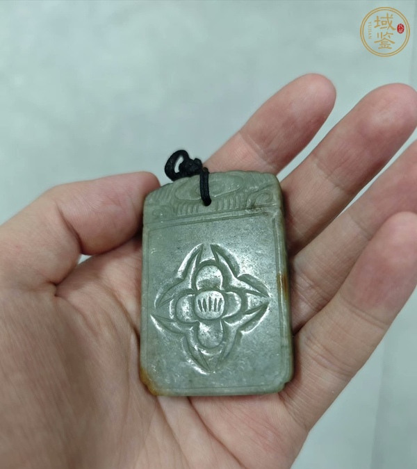 古玩玉器翡翠雕“花卉紋牌”真品鑒賞圖