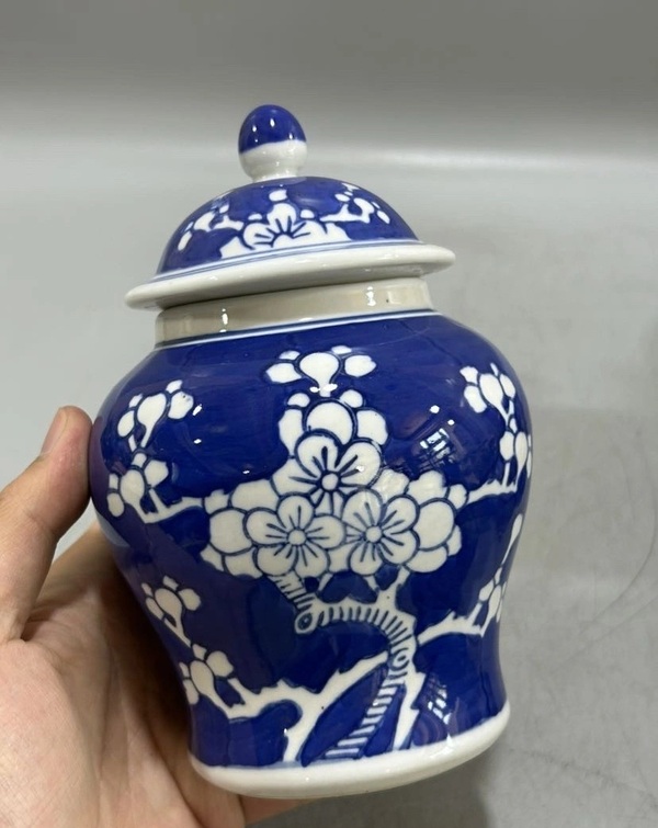 古玩陶瓷青花冰梅圖蓋罐拍賣，當(dāng)前價格230元