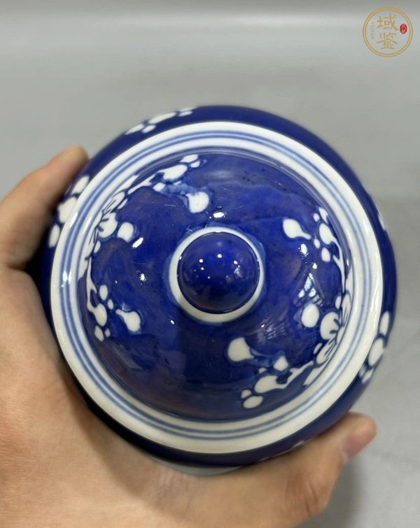 古玩陶瓷青花冰梅圖蓋罐真品鑒賞圖