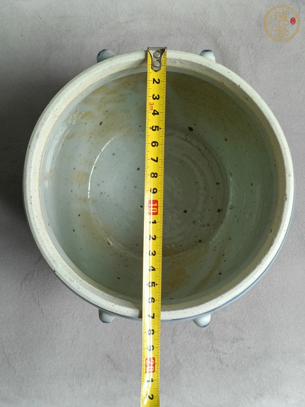 古玩陶瓷青花纏枝花紋四系粥罐真品鑒賞圖