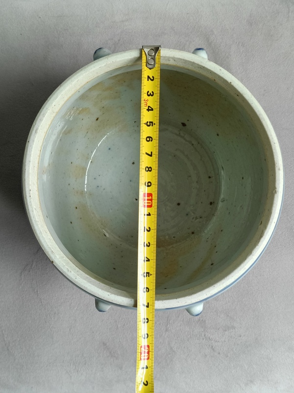 古玩陶瓷青花纏枝花紋四系粥罐拍賣，當(dāng)前價(jià)格498元