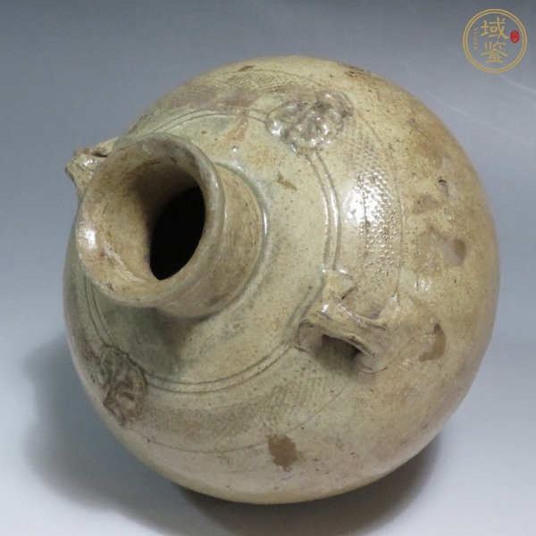 古玩陶瓷越窯青瓷雙系鋪首罐真品鑒賞圖