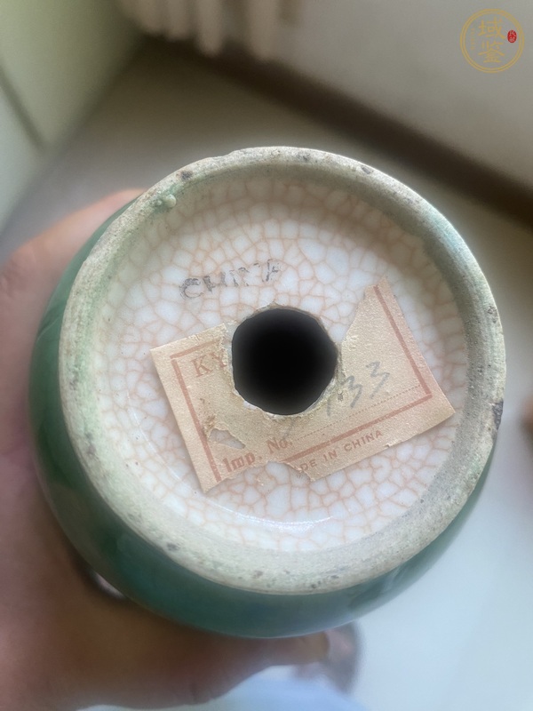 古玩陶瓷綠哥釉棒槌瓶真品鑒賞圖