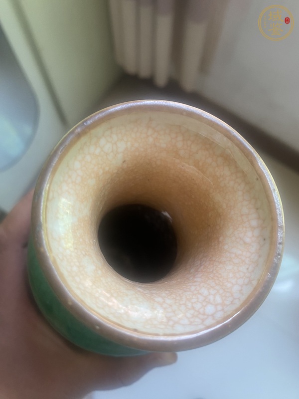 古玩陶瓷綠哥釉棒槌瓶真品鑒賞圖