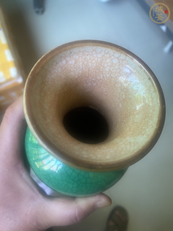 古玩陶瓷綠哥釉棒槌瓶真品鑒賞圖