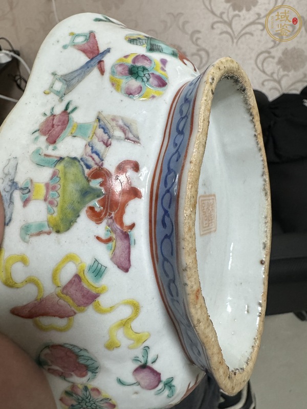 古玩陶瓷海棠型貢盤真品鑒賞圖