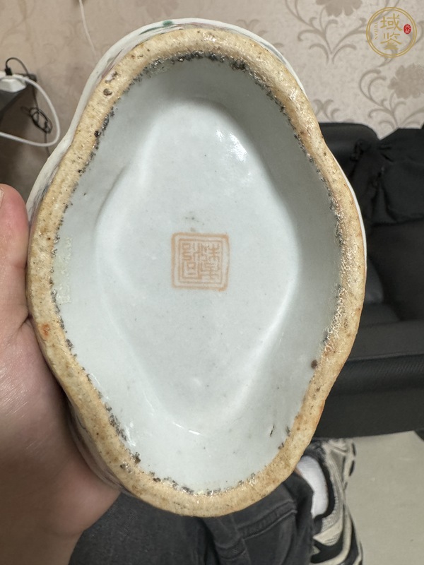 古玩陶瓷海棠型貢盤真品鑒賞圖