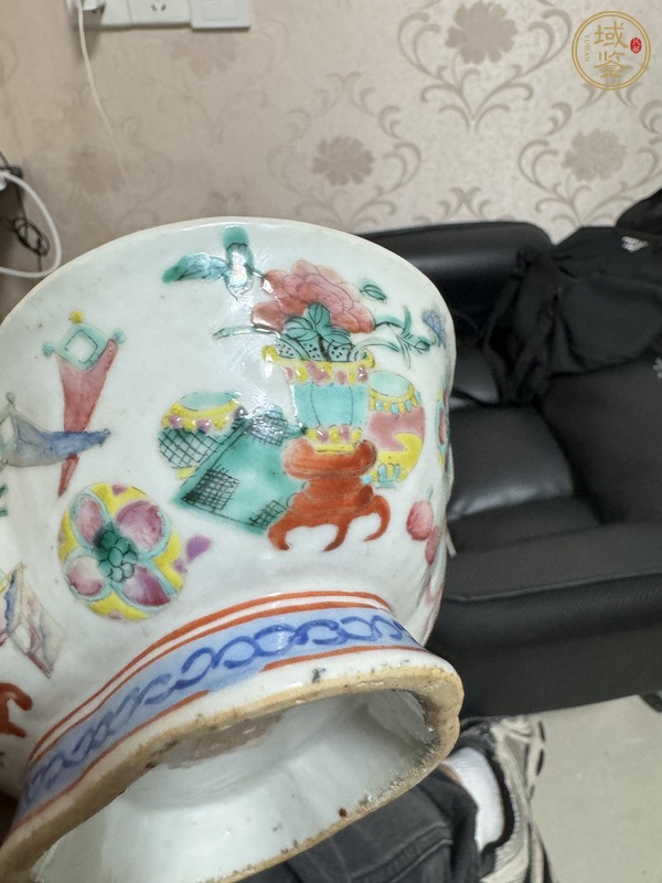 古玩陶瓷海棠型貢盤真品鑒賞圖