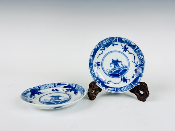 古玩嚴(yán)選清康熙·海屋添籌青花碟一對拍賣，當(dāng)前價格860元