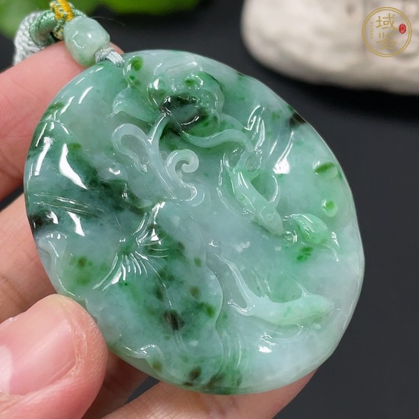 古玩玉器天然翡翠掛件真品鑒賞圖
