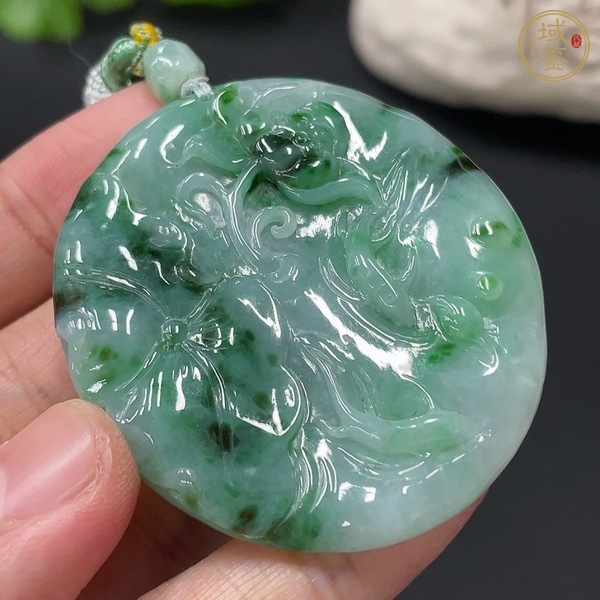 古玩玉器天然翡翠掛件真品鑒賞圖
