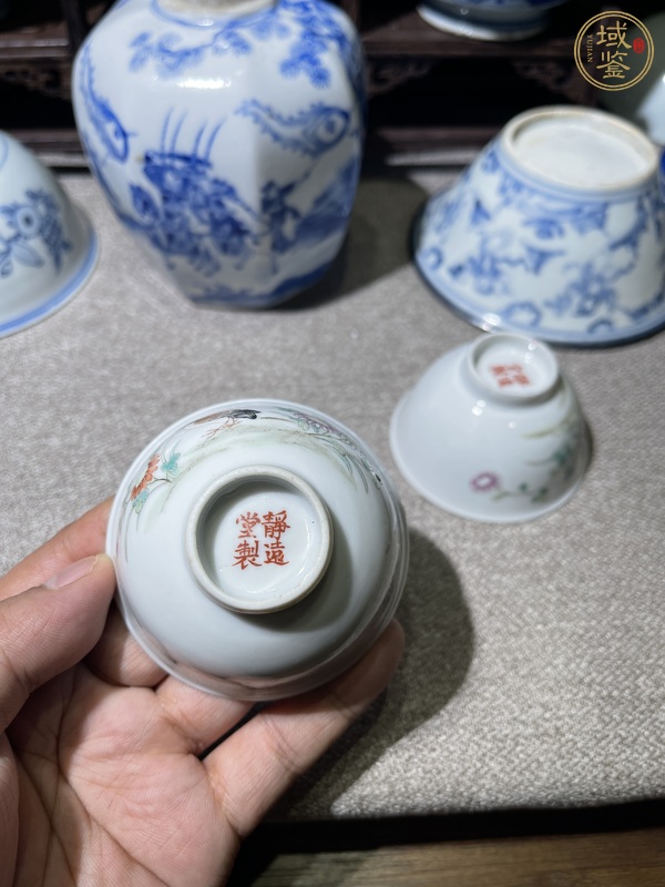 古玩陶瓷民國 粉彩安居樂業(yè)小杯真品鑒賞圖