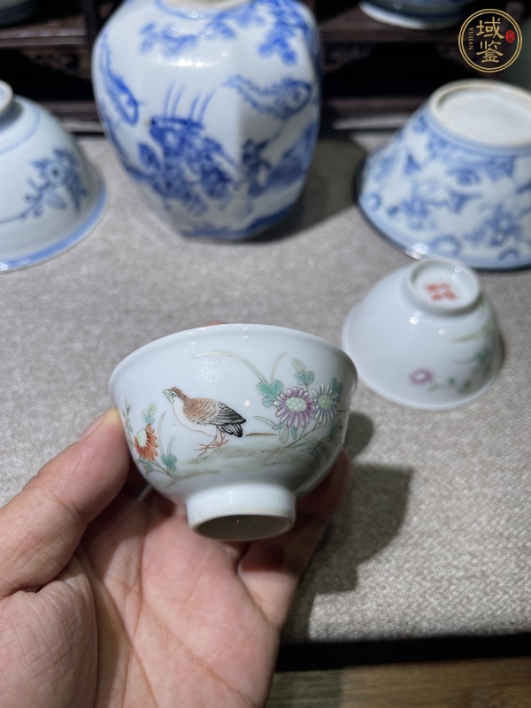 古玩陶瓷民國 粉彩安居樂業(yè)小杯真品鑒賞圖
