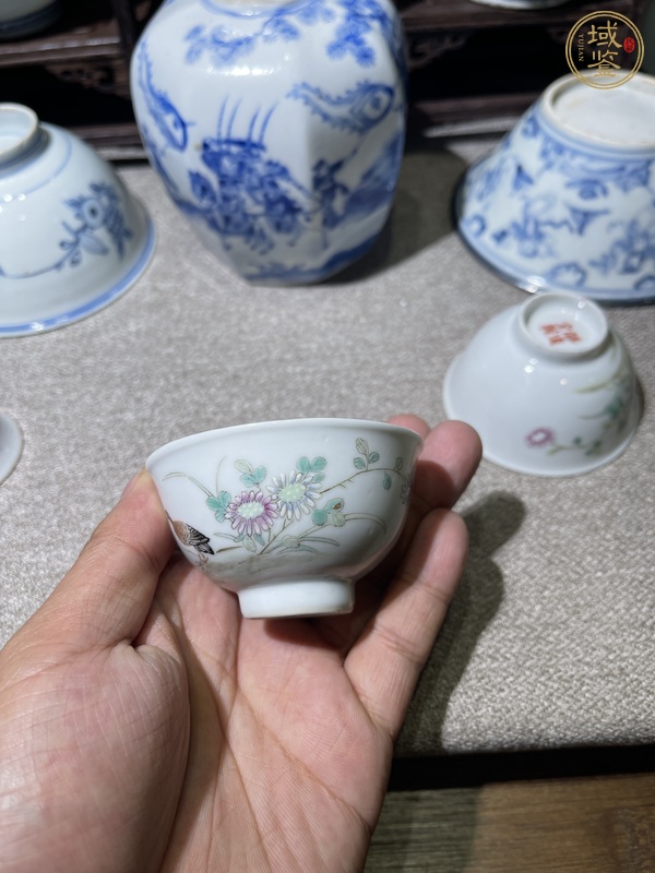 古玩陶瓷民國 粉彩安居樂業(yè)小杯真品鑒賞圖