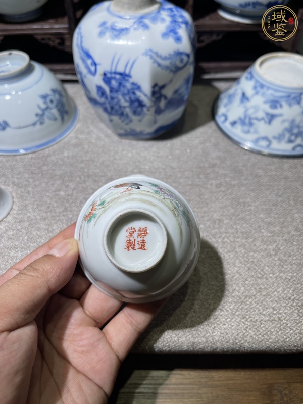 古玩陶瓷民國 粉彩安居樂業(yè)小杯真品鑒賞圖