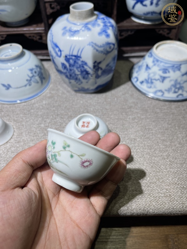古玩陶瓷民國 粉彩安居樂業(yè)小杯真品鑒賞圖