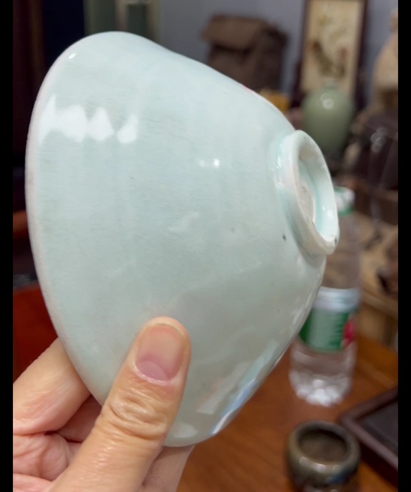 古玩陶瓷青白釉印花斗笠盞拍賣，當(dāng)前價(jià)格1元